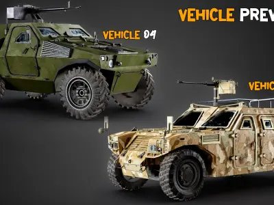 15 Game-Ready Military Vehicle and 4K Texture   Low-poly 3D model