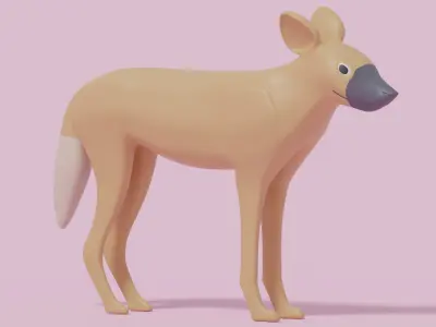 Cartoon African Wild Dog 3D model