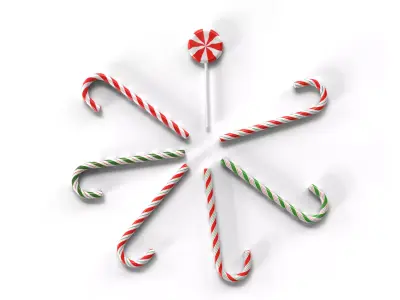 Christmas Candy Cane PBR 3D model