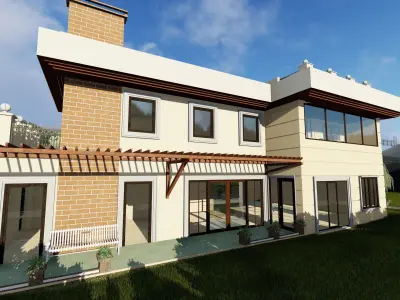 VILLA HOUSE Low-poly 3D model
