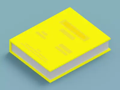 Voxel Yellow Book  Low-poly 3D model