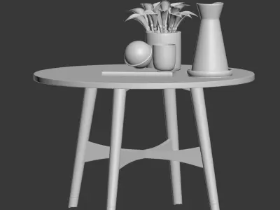 Reeve Mid Century Coffee Table Marble Walnut Westelm  3D model