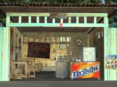 Antique coffee shop 3D model