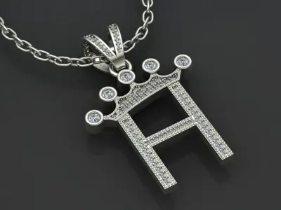 H letter pendant 3D print model