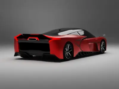 Low poly Concept Car Low-poly 3D model
