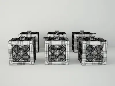 Ceramic Square Tealight Lanterns 3D model