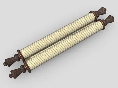 Paper Scroll 2 Closed Low-poly 3D model