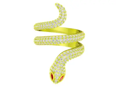 A7456 Luxury Diamond Snake Women Ring 3D Model 3D print model