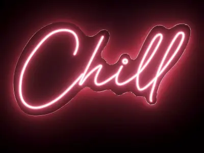 Chill Neon Sign 3D model purchase
