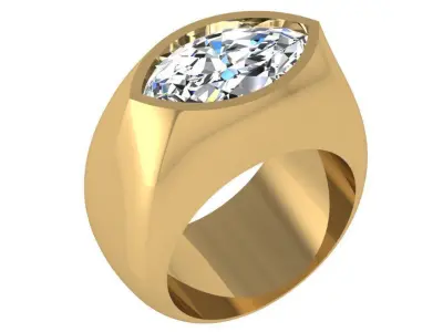 Marquise Diamond Band 4513 Free 3D print model