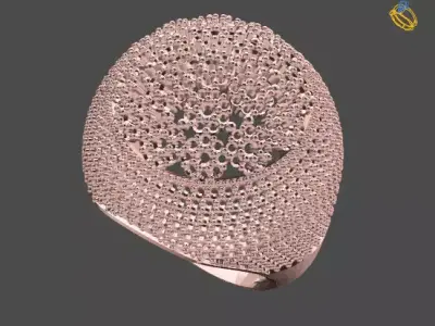 Women Stone Rings Diamond 3D print model 17