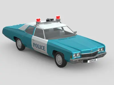 Chevrolet Impala Mk5 1972 Police Low-poly 3D model