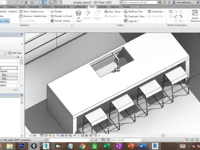 Revit modern kitchen cabinet families 3D model