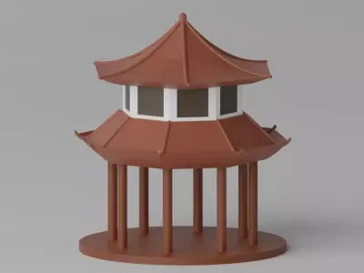 Cartoon Chinese Pavilion 3D model