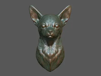 Chihuahua bust 3D print model