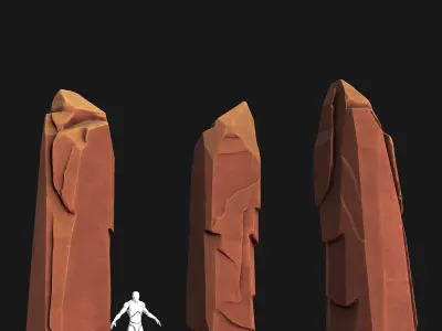 Stylized Rock Model Free low-poly 3D model