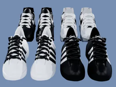 Nike AF1 and Adidas Superstars Low-poly 3D model
