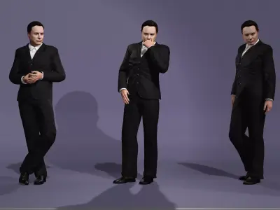 Realistic Business Elite Character Elon Reeve Musk with Facial 3D model