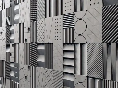 Stone wallcovering decor n2 3D model