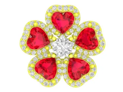 A7747 Luxury Heart Diamond Women Cocktail Ring 3D Model 3D print model