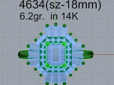 Cluster Ring 4634 3D print model