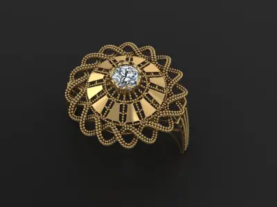 Single Stone Engagement Ring 3D print  3D print model