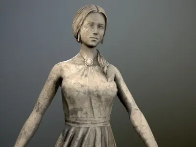 Statue - Water Lady Low-poly 3D model