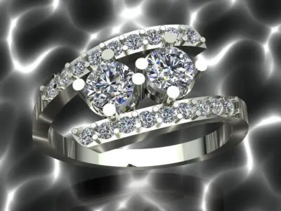 Luxury Diamond Engagement Ring 3D print model