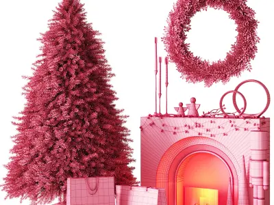 460 happy new year 05 Christmas tree gift bags op1 3D model