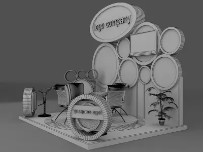 Booth Exhibition Stand a215 3D model
