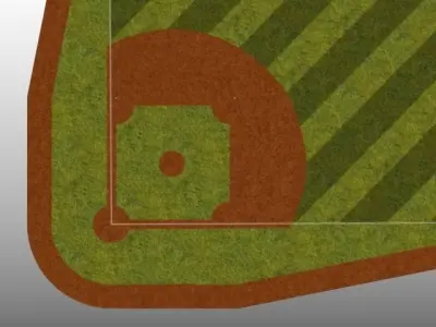 Baseball Field Bat and Ball 3D model