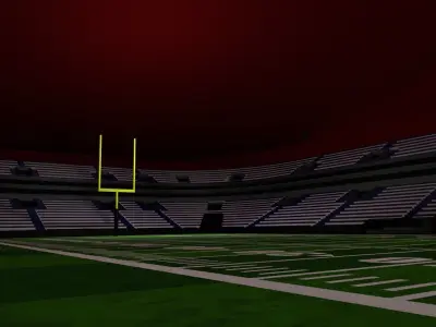 American football stadium Low-poly 3D model 5