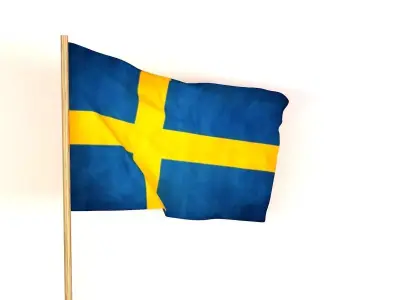 Flag of Sweden  Free 3D model
