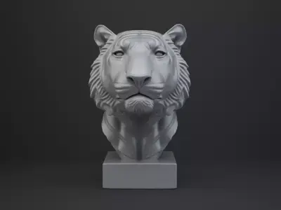 Tiger Bust - Animal Figurine 3D print model