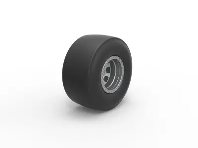 Dragster rear wheel Scale 1 to 25 3D print model