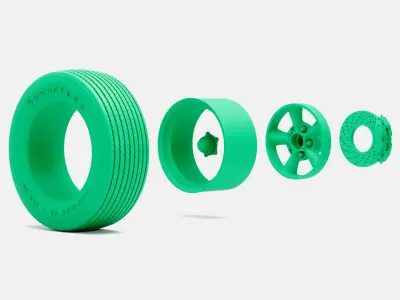 15x8 Torq Thrust D Wheel Goodyear Polyglas Tire 3D print model