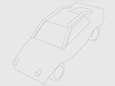Simple Car Low-poly 3D model
