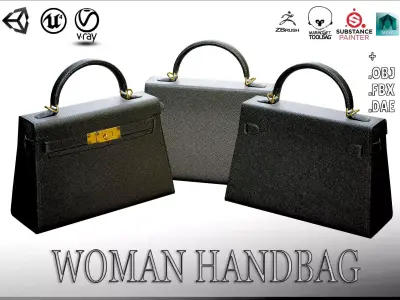 Woman Handbag Low-poly 3D model