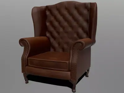 Wingback Chair Free 3D model