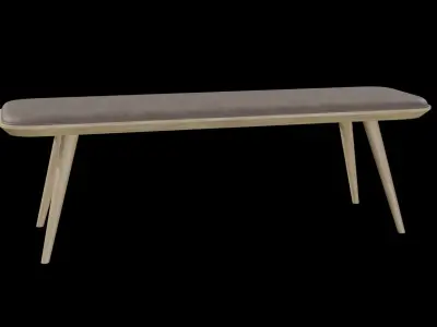 Spine Wood Base Bench-Model 1717 v-01 Low-poly 3D model