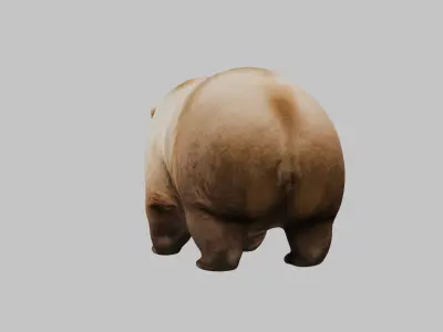 Extremely Obese Cartoon Bear 3D Model Low-poly 3D model