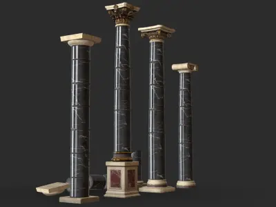 Columns Modular 01 Low-poly 3D model