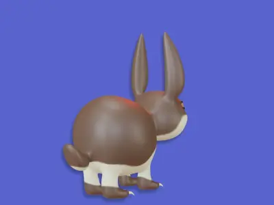 Bunny toon style 4 Low-poly 3D model