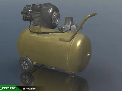 Modular Air Compressor Lowpoly PBR 3D Model Low-poly 3D model