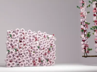 rose swing and wall 3D model