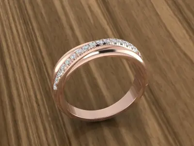 Jewelry Diamond Ring 3D print model 14