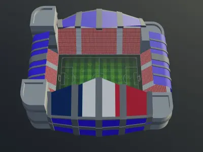 Football Stadium - France Low-poly 3D model