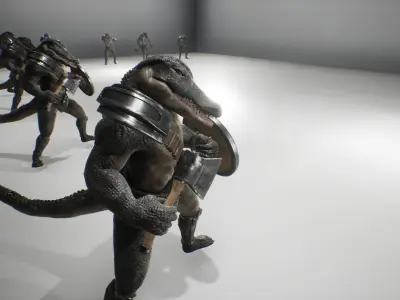 anthropomorphic crocodile for unity and UE4 Low-poly 3D model