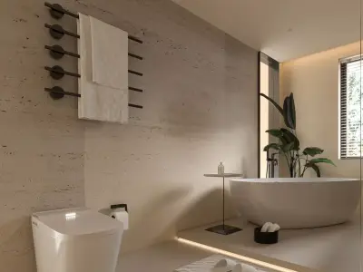 Luxury family bathroom shower room 3D model