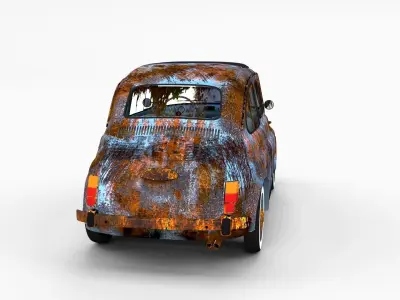 Weathered Fiat 500 Nuova rev 3D model